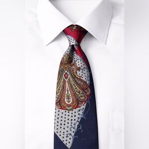 Vintage Pierre Balmain Silk Tie | Bold Paisley & Geometric Print |